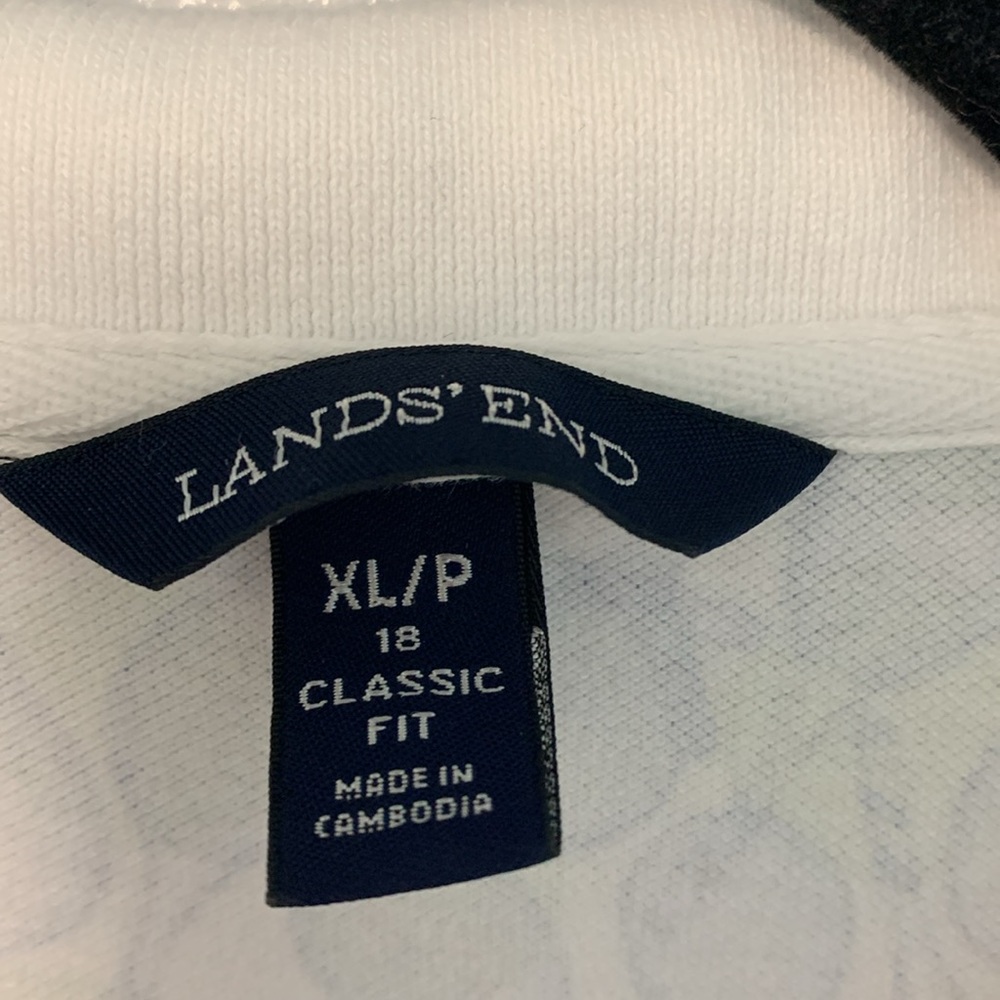 Land’s end xl /p tennis racquet print collared 4 buttons short sleeves vintage? - Picture 5 of 6